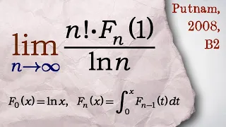 Предел с интегралом из олимпиады (Putnam, 2008)