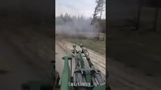 Russian ZU-23 used for fire support, Ukraine War.