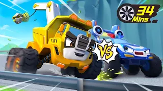 Police Car Vs Construction Truck | Who’s the Best Monster Car? | Kids Songs | BabyBus - Cars World