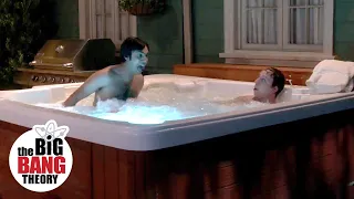 Raj & Stuart Sneak Into Howard's Hot Tub | The Big Bang Theory