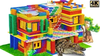 Build Most Beautiful Mansion House For Crocodile From Magnetic Balls (Satisfying)| Magnet Satisfying