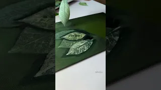 Simple leaves painting / Acrylic painting / Leaf print painting