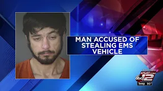 Video: Police release mugshot of man accused of stealing EMS unit, crashing into 4 cars on highway