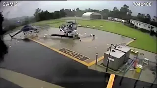 two helicopters collide while landing