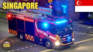 *RUMBLER!* [Singapore] SCDF Pump Ladder, Rescue Tender & Ambulances Responding + Police On Scene!