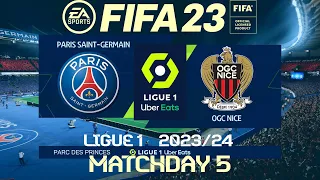 FIFA 23 PSG vs Nice | Ligue 1 2023/24 | PS4 Full Match