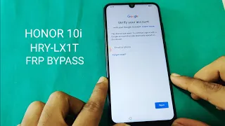 Honor 10i (HRY-LX1T) FRP Bypass 2021 Without PC