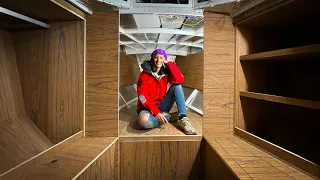 Forward cabin and V-Berth BUILD  ⛵️  Boat interior restoration w/ wood work interior design