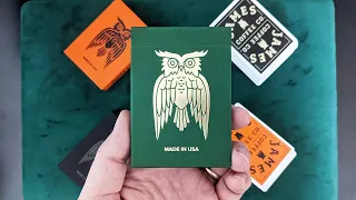 Unboxing & Deck Review featuring James Coffee Co.'s Green and Gold Owl Deck