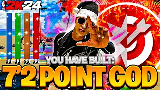 *INSANE* SPEEDBOOSTING 7’2 "POINT CENTER" BUILD BROKE NBA 2K24 NEXT GEN! BEST BIG MAN BUILD 2K24!