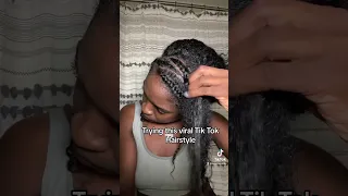 Trying this viral zigzag conrow hairstyle that i've been seeing all over pinterest and tiktok!
