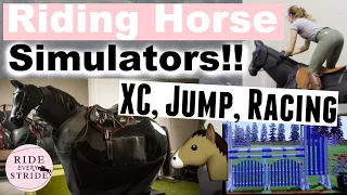 First time riding MECHANICAL Horses!! | Jump, XC & Race Simulator | Ride Every Stride