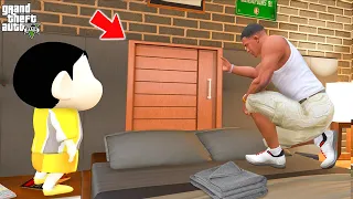 Shinchan and Franklin Found Secret Secure Room Behind Franklin's Bed in GTA 5!