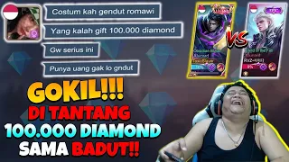 DI TANTANG 100.000 DIAMOND SAMA PELAWAK HANDAL!! WKWKWK