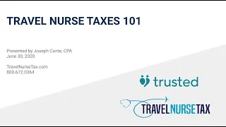 Trusted Event - Travel Nurse Taxes 101