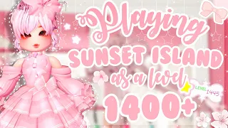 Playing Sunset Island as a level 1400+ 🎀🌷✨| Royale High Roblox