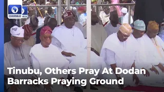 President Tinubu Prays In Dodan Barracks Mosque, Lagos