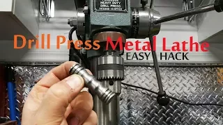 Using a Drill Press as Metal Lathe - Simple Life Hack