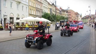 Straż Pożarna: Przejazd alarmowy parady z okazji 180-lecia Warszawskiej Straży Pożarnej