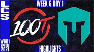 100 vs IMT Highlights | LCS Spring 2021 W6D1 | 100 Thieves vs Immortals