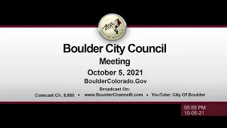 Boulder City Council  Meeting 10-19-21