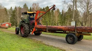 Köp Traktor Bolinder Munktell BM35 med skogsvagn och kran på Klaravik
