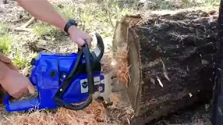 How to make a bench out of a log with a chainsaw