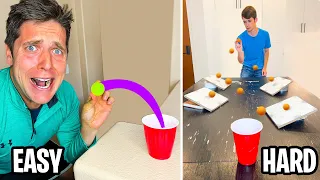 Don’t miss EASY vs HARD Ping Pong Trick Shots!