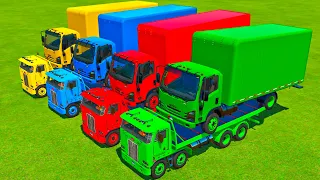 TRANSPORT OF COLORS ! TRACTORS AND TRUCKS TRANSPORTING #1232 Farming Simulator 22 | LIVE