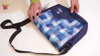 Deuter attend blue arrow check  city messenger bag