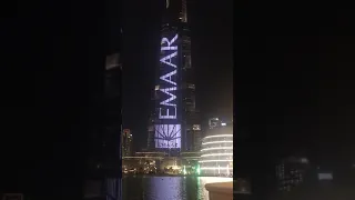 Световое шоу на самом высоком здании мира Бурж Халифа.Дубай.ОАЭ. Lights show on Burj Khalifa. Dubai.