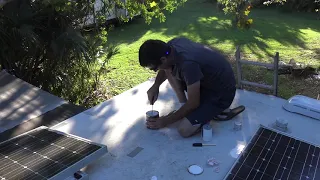 Mounting My RV Solar Panels (Drilled With No Leaks), Off-Grid Solar Travel Trailer