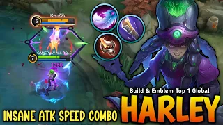 100% DEADLY COMBO!! Harley New Insane ATK SPEED Build is Brutal - Build Top 1 Global Harley