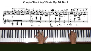 Chopin "Black Key" Etude Op. 10, No. 5 Piano Tutorial