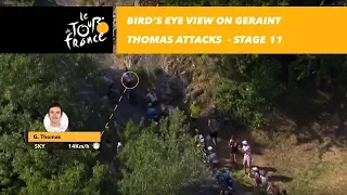 Bird's eye view on Geraint Thomas attacks - Stage 11 - Tour de France 2018