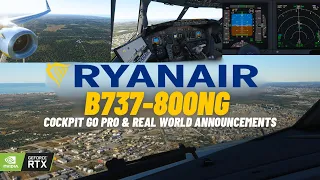 B737-800NG Ryanair | Prague(LKPR)✈Bari(LIBD) | GoPro Multicam | Europe Pilot Career Ep.34