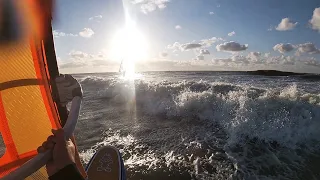 North Sea Autumn Sunset Windsurf Session