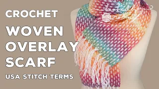 Crochet Woven Overlay Scarf (Easy ONE ROW repeat!)