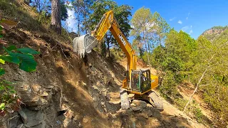 Making New Dangerous Hilly Mountain Road | Perfect Excavator Operator Skills | Road Construction