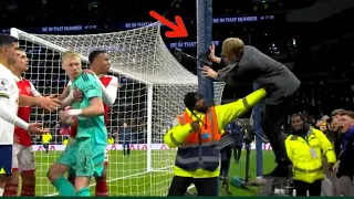 Aaron Ramsdale kicked by Tottenham fan in chaotic ending in Arsenal vs Tottenham