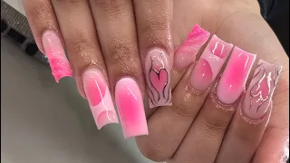 Full Acrylic Set With Voiceover | Simple Nail Art Tutorial