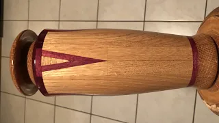 Woodturning Oak & Purpleheart Vase