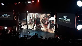 Crowd reaction to For Honor: Marching Fire DLC reveal trailer at Ubisoft Showcase E3 2018.