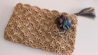 Kağıt İple Shell Stitch Clutch Çanta Yapımı