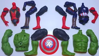 ASSEMBLE MARVEL TOYS - CAPTAIN AMERICA VS HULK VS SPIDERMAN - AVENGERS SUPERHEROES ASSEMBLE TOYS