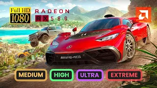 Forza horizon 5 on Rx 580 2048SP on all settings benchmark