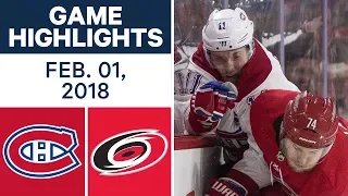 NHL Game Highlights | Canadiens vs. Hurricanes – Feb. 1, 2018