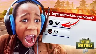 DELETING MY 9 YEAR OLD BROTHERS FORTNITE ACCOUNT (RESET)