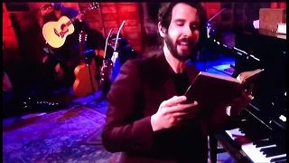 Josh Groban reading with his talented British accent during his 2021 Valentine's Day Livestream