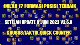 INILAH 17 FORMASI TERBAIK (V2.6.0) KHUSUS TAKTIK QUICK COUNTER DI EFOOTBALL 2023 MOBILE